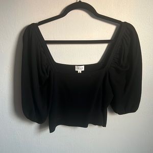 Boutique Cropped Black Sweater